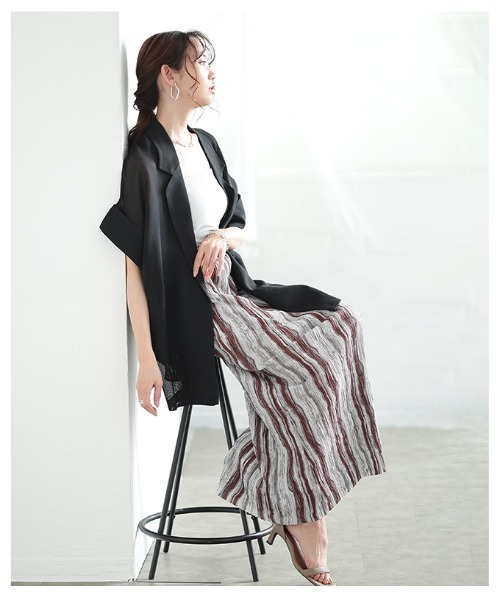 Sawa a la mode（サワアラモード）の「メッシュテーラードジャケット（テーラードジャケット・レディース・ホワイト/ブラック・FREE）」の13枚目の写真