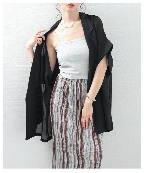 Sawa a la mode（サワアラモード）の「メッシュテーラードジャケット（テーラードジャケット・レディース・ホワイト/ブラック・FREE）」の14枚目の写真