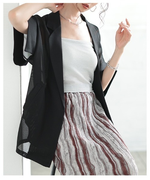Sawa a la mode（サワアラモード）の「メッシュテーラードジャケット（テーラードジャケット・レディース・ホワイト/ブラック・FREE）」の17枚目の写真