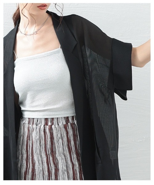 Sawa a la mode（サワアラモード）の「メッシュテーラードジャケット（テーラードジャケット・レディース・ホワイト/ブラック・FREE）」の20枚目の写真