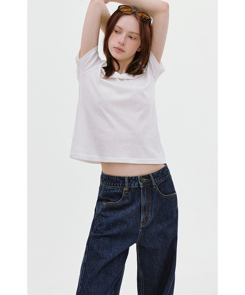 ハイウエスト サイドシーム カーブデニムパンツ FC25K043【Fano