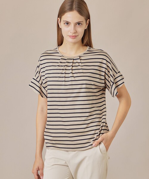 MACKINTOSH LONDON（マッキントッシュ ロンドン）の「コットンブレンドボーダープルオーバー（Tシャツ/カットソー・レディース・グレー系その他/ネイビー/ベージュ・38）」の3枚目の写真