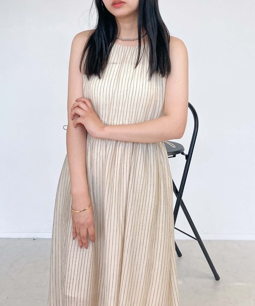 AS KNOW AS plus（アズノゥアズプラス）の「●ドロスト付き ノースリーブワンピ―ス（ワンピース・レディース・ベージュ系/ブラック/アイボリー系・FREE）」の16枚目の写真