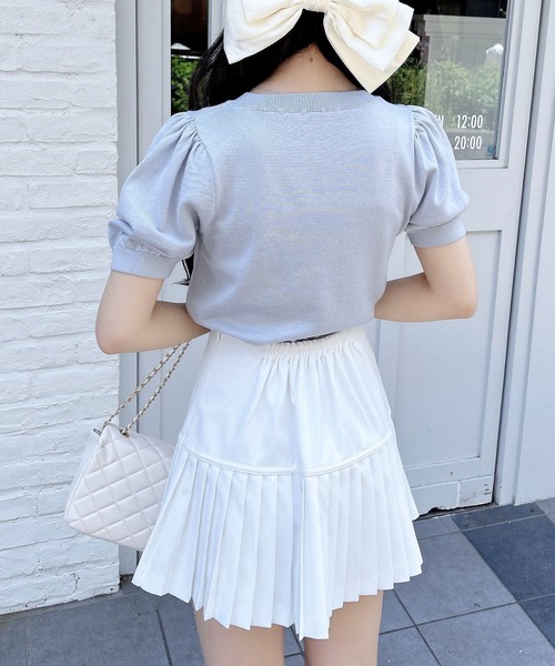 INGNI(イング)の「ハートジャガードロゴ半袖ニット(ニット/セーター・レディース・ホワイト×ピンク/ネイビー系/ブルー系2/ホワイト×ブラック・M)」の22枚目の写真