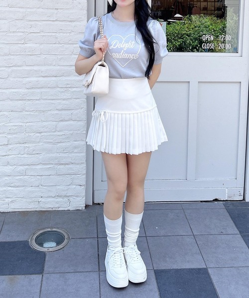 INGNI(イング)の「ハートジャガードロゴ半袖ニット(ニット/セーター・レディース・ホワイト×ピンク/ネイビー系/ブルー系2/ホワイト×ブラック・M)」の20枚目の写真