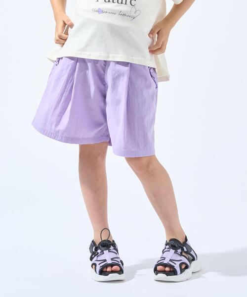 SHOO・LA・RUE（シューラルー）の「【100-150cm/ひんやり/水陸両用】ポケットフリルキュロット（その他パンツ・キッズ・ブラック/サックスブルー/パープル・10/11/12/13/14/15 ）」の3枚目の写真