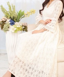 maison de LATIR（メゾンドラティール）の「総レースで上品に。大人フェミニンロングワンピース（ワンピース）」