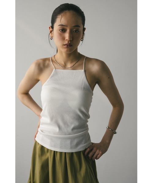 STYLEMIXER（スタイルミキサー）の「カップ付きアメスリキャミ（キャミソール・レディース・ホワイト/ダークブラウン/カーキ・SMALL/MEDIUM）」の6枚目の写真