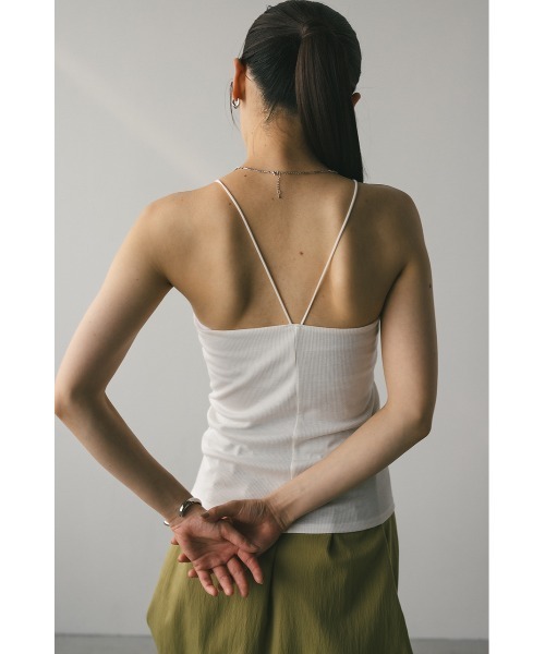 STYLEMIXER（スタイルミキサー）の「カップ付きアメスリキャミ（キャミソール・レディース・ホワイト/ダークブラウン/カーキ・SMALL/MEDIUM）」の7枚目の写真