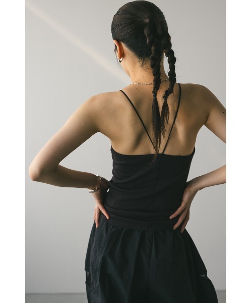 STYLEMIXER（スタイルミキサー）の「カップ付きアメスリキャミ（キャミソール・レディース・ホワイト/ダークブラウン/カーキ・SMALL/MEDIUM）」の12枚目の写真