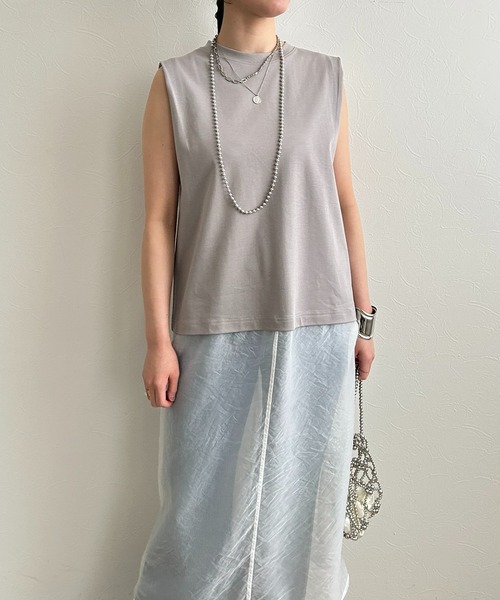 LHELBIE（レルビエ）の「シアーレイヤードカットワンピース（ワンピース・レディース・ブラック/オフホワイト/グレー・M）」の19枚目の写真