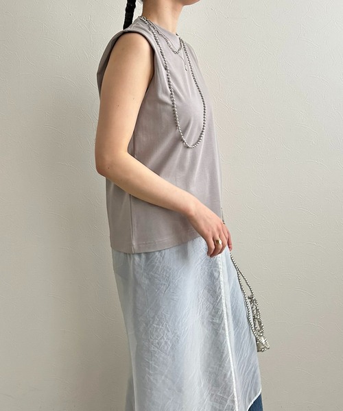 LHELBIE（レルビエ）の「シアーレイヤードカットワンピース（ワンピース・レディース・ブラック/オフホワイト/グレー・M）」の22枚目の写真