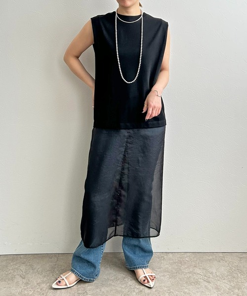 LHELBIE(レルビエ)の「シアーレイヤードカットワンピース(ワンピース・レディース・ブラック/オフホワイト/グレー・M)」の22枚目の写真