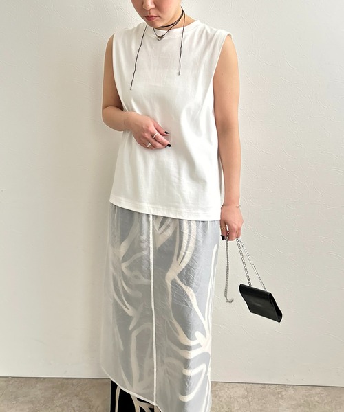 LHELBIE（レルビエ）の「シアーレイヤードカットワンピース（ワンピース・レディース・ブラック/オフホワイト/グレー・M）」の9枚目の写真