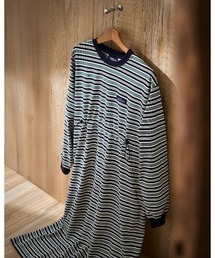 THOUSAND MILE | 【THOUSAND MILE】LONG SLEEVE DRAWCORD OP　BORDER/ロングスリーブ　ドローコードワンピース ボーダー(ワンピース)