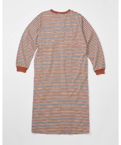 THOUSAND MILE（サウザンドマイル）の「【THOUSAND MILE】LONG SLEEVE DRAWCORD OP　BORDER/ロングスリーブ　ドローコードワンピース ボーダー（ワンピース・レディース・グリーン系その他/ブラウン系その他・FREE）」の3枚目の写真