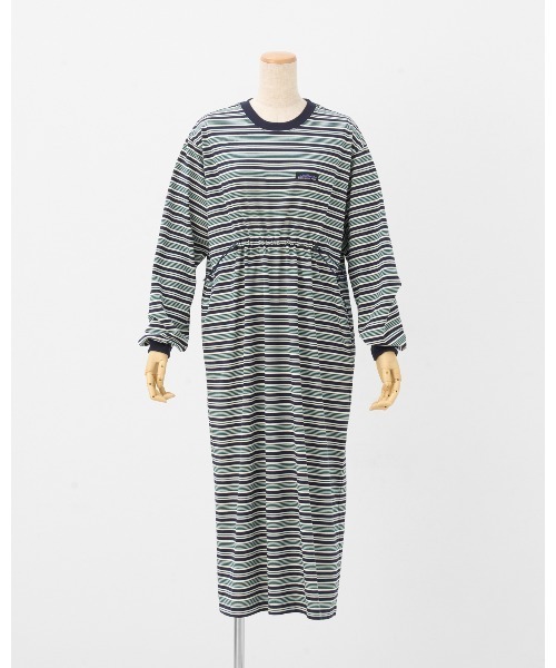 THOUSAND MILE（サウザンドマイル）の「【THOUSAND MILE】LONG SLEEVE DRAWCORD OP　BORDER/ロングスリーブ　ドローコードワンピース ボーダー（ワンピース・レディース・グリーン系その他/ブラウン系その他・FREE）」の14枚目の写真