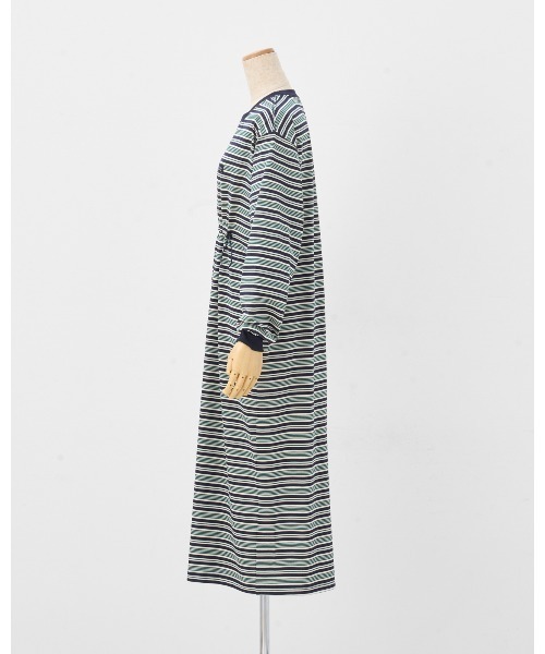 THOUSAND MILE（サウザンドマイル）の「【THOUSAND MILE】LONG SLEEVE DRAWCORD OP　BORDER/ロングスリーブ　ドローコードワンピース ボーダー（ワンピース・レディース・グリーン系その他/ブラウン系その他・FREE）」の15枚目の写真