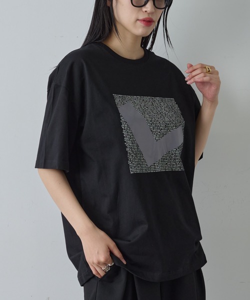 COLONY 2139(コロニートゥーワンスリーナイン)の「コードプリントTシャツ(Tシャツ/カットソー・メンズ・ブラック/ホワイト・MEDIUM/LARGE)」の4枚目の写真