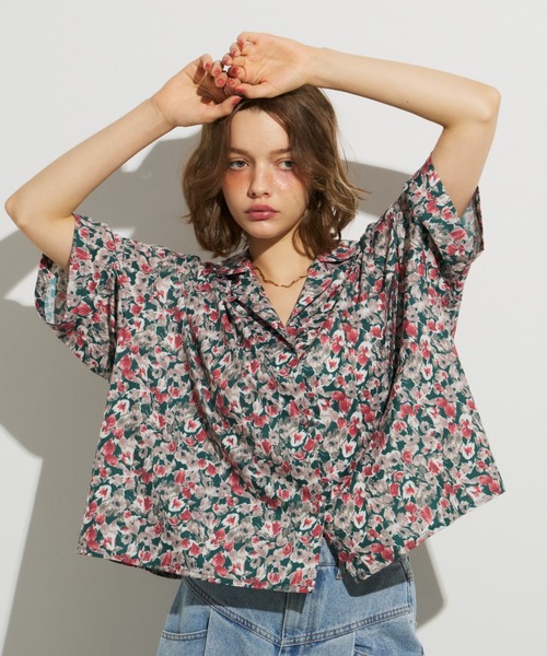 【I AM MARI】Romantic tweed top Tシャツブラウス セットアップ可能／真夏も快適／麻100】ラミー ボートネック