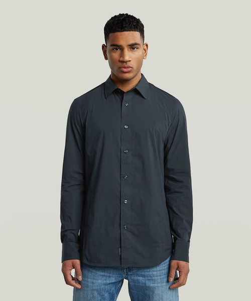 G-STAR(ジースター)の「UNIFORM SLIM SHIRT/ワンポイントポプリンクリーンスリムシャツ(シャツ/ブラウス・メンズ・ダークブルー・X-SMALL/X-LARGE/MEDIUM)」の1枚目の写真