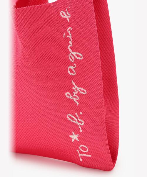 To b. by agnes b.（トゥービーバイアニエスベー）の「ニット ロゴトートバッグ（ハンドバッグ・レディース・ピンク・FREE）」の6枚目の写真