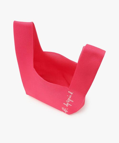 To b. by agnes b.（トゥービーバイアニエスベー）の「ニット ロゴトートバッグ（ハンドバッグ・レディース・ピンク・FREE）」の7枚目の写真