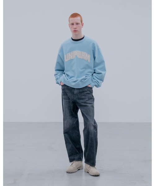 uniform experiment(ユニフォームエクスペリメント)の「CUT-OUT LOGO SWEATSHIRT(スウェット・メンズ・ブラック/ブラウン/ライトブルー・1/4/2/3)」の4枚目の写真