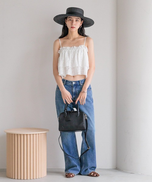 LOWRYS FARM（ローリーズファーム）の「レースジャガードビスチェ　498421（キャミソール・レディース・ブラック/アイボリー/オフホワイト・FREE）」の20枚目の写真