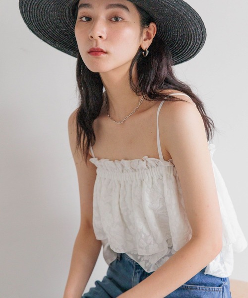 LOWRYS FARM（ローリーズファーム）の「レースジャガードビスチェ　498421（キャミソール・レディース・ブラック/アイボリー/オフホワイト・FREE）」の17枚目の写真