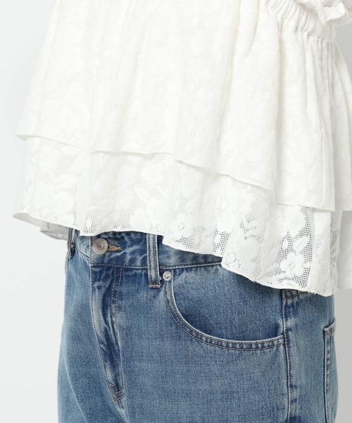 LOWRYS FARM（ローリーズファーム）の「レースジャガードビスチェ　498421（キャミソール・レディース・ブラック/アイボリー/オフホワイト・FREE）」の8枚目の写真