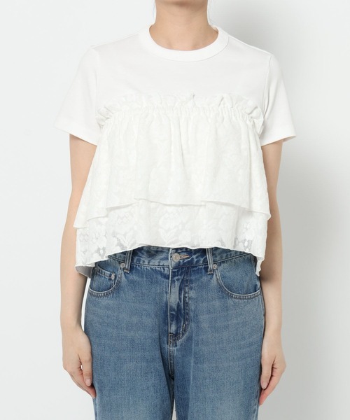 LOWRYS FARM（ローリーズファーム）の「レースジャガードビスチェ　498421（キャミソール・レディース・ブラック/アイボリー/オフホワイト・FREE）」の6枚目の写真