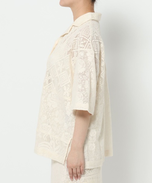 LOWRYS FARM(ローリーズファーム)の「パッチワークレースシャツ 327860(シャツ/ブラウス・レディース・ブラック/アイボリー・FREE)」の10枚目の写真