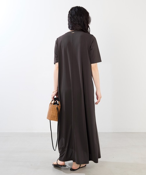 ◆MICHAA(ミーシャ)オープンカラー シルエットフレア ワンピース ◇MICHAA(ミーシャ)オープンカラー シルエットフレア ワンピース
