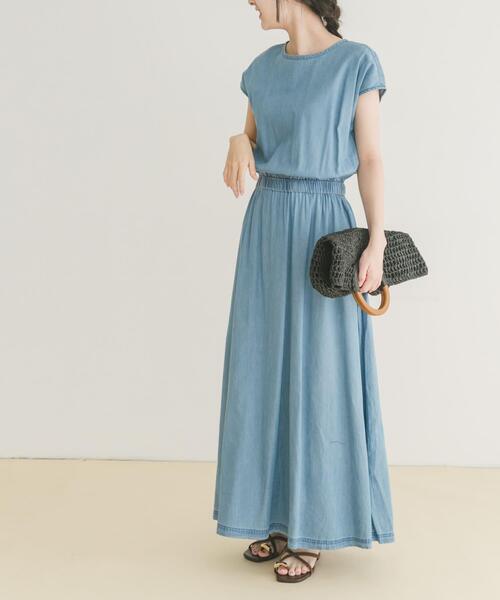 セール】レーヨンデニムワンピース（ワンピース）｜ITEMS