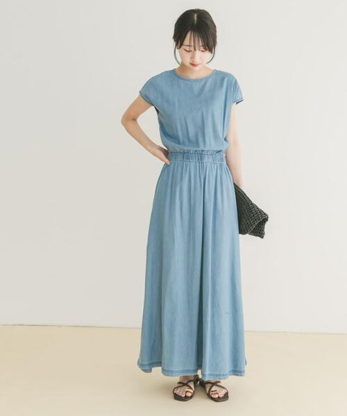 ITEMS URBANRESEARCH(アイテムズ アーバンリサーチ)の「レーヨンデニムワンピース(ワンピース・レディース・ワンウォッシュ/ブルー・FREE)」の7枚目の写真