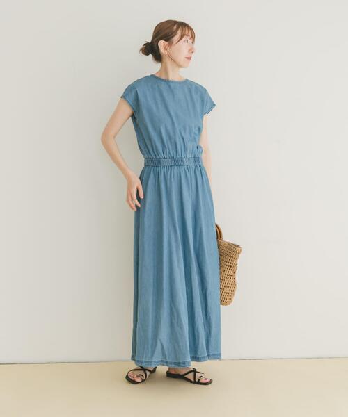 ITEMS URBANRESEARCH(アイテムズ アーバンリサーチ)の「レーヨンデニムワンピース(ワンピース・レディース・ワンウォッシュ/ブルー・FREE)」の6枚目の写真