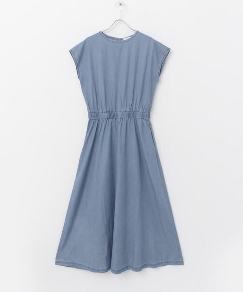 ITEMS URBANRESEARCH(アイテムズ アーバンリサーチ)の「レーヨンデニムワンピース(ワンピース・レディース・ワンウォッシュ/ブルー・FREE)」の4枚目の写真