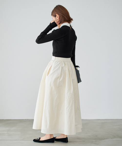 IENA（イエナ）の「バイカラー 襟RIBホールガーメントプルオーバー（ニット/セーター・レディース・チャコールグレー/ブラック・FREE）」の20枚目の写真