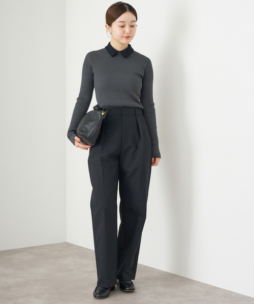 美品 23AW IENA イエナ ペプラムニットプルオーバー ボリュームスリーブ ホールガーメント セーター 23080900377030 グレー レディース 古着 中古 シアーペプラムプルオーバー（ニット／セーター）｜IENA（イエナ