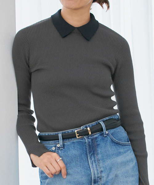 2025AW IENA レース襟 RIBホールガーメントプルオーバー 予約》レース