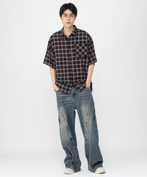 3.3 Field Trip （3.3フィールドトリップ）の「3.3 Field Trip／ウォッシュワイドデニム（デニムパンツ・メンズ・ブルー・MEDIUM/LARGE）」の2枚目の写真