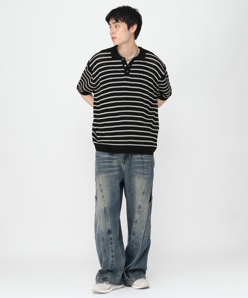 3.3 Field Trip （3.3フィールドトリップ）の「3.3 Field Trip／ウォッシュワイドデニム（デニムパンツ・メンズ・ブルー・MEDIUM/LARGE）」の4枚目の写真