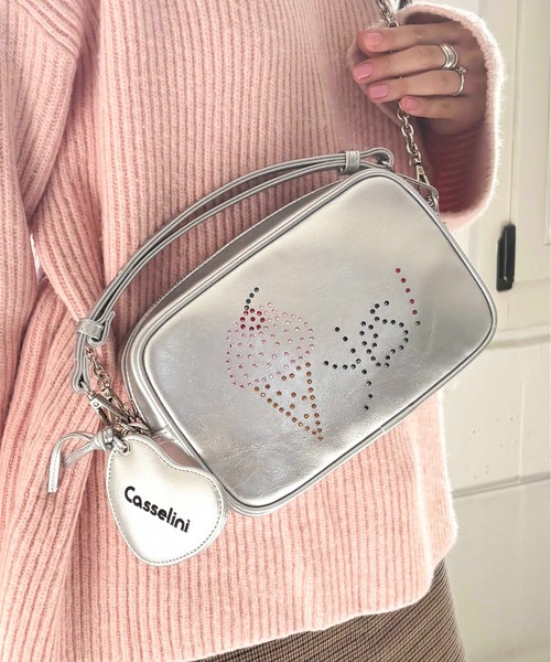 Casselini（キャセリーニ）の「Casselini(キャセリーニ)HOTFIX miniBAG（ショルダーバッグ・レディース・シルバー/ピンク/ブラック・FREE）」の3枚目の写真