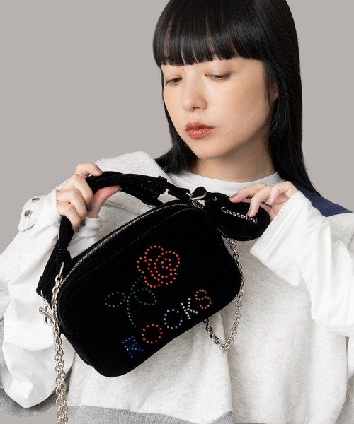 Casselini（キャセリーニ）の「Casselini(キャセリーニ)HOTFIX miniBAG（ショルダーバッグ・レディース・シルバー/ピンク/ブラック・FREE）」の2枚目の写真