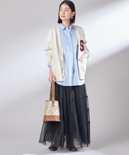 SHIPS（シップス）の「〈手洗い可能〉チュール プリーツ ティアード スカート（スカート・レディース・ブラック/ワイン・ONE SIZE）」の11枚目の写真