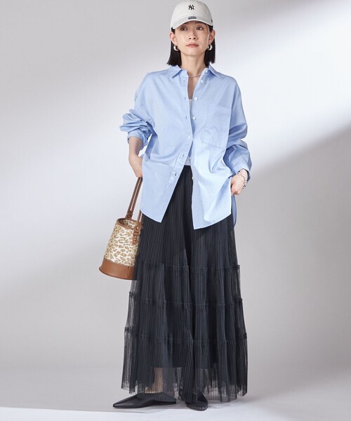 SHIPS（シップス）の「〈手洗い可能〉チュール プリーツ ティアード スカート（スカート・レディース・ブラック/ワイン・ONE SIZE）」の13枚目の写真