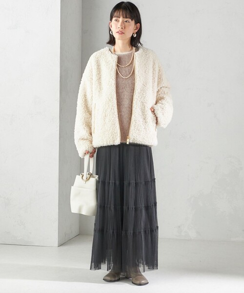 SHIPS（シップス）の「〈手洗い可能〉チュール プリーツ ティアード スカート（スカート・レディース・ブラック/ワイン・ONE SIZE）」の20枚目の写真