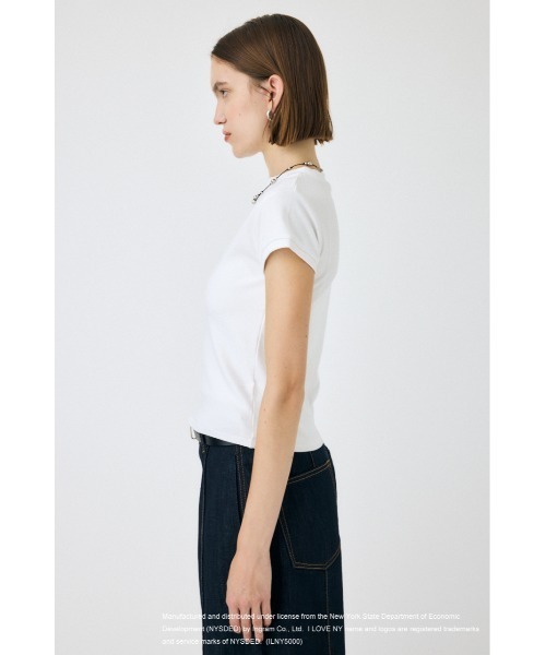 MOUSSY(マウジー)の「I LOVE NY RHINESTONE Tシャツ(Tシャツ/カットソー・レディース・ホワイト/ブラック・FREE)」の6枚目の写真