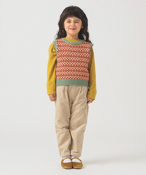 B:MING by BEAMS（ビーミングバイビームス）の「柄編みニット ベスト 2025FW（90～140cm）（ベスト・キッズ・レッド/ネイビー・L(130-140)/M(110-120)/S(90-100)）」の8枚目の写真